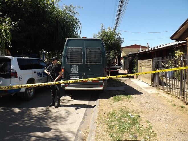 PDI realiza reconstitución de escena en homicidio de Población Los Jazmines