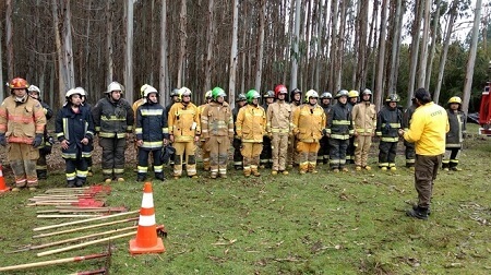 Funcionarios de CONAF Los Ríos capacitan a bomberos para afrontar incendios forestales