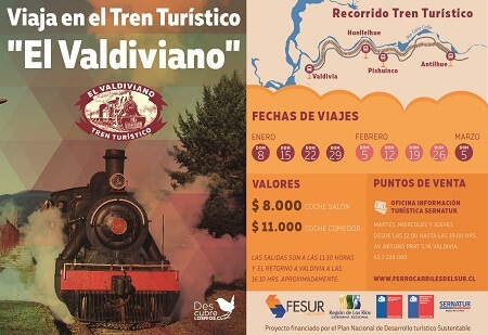Este domingo tren turístico “El Valdiviano” realizará primer viaje del año