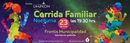 Cuarta edición de Corrida Familiar Nocturna se realizará este jueves en La Unión