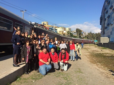 Emprendedores del tren turistico Corto Laja conocen experiencia del Tren del Recuerdo en Santiago