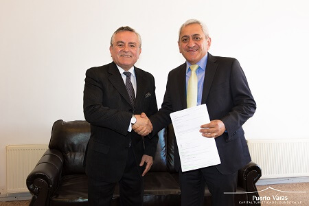 Alcalde Ramón Bahamonde recibió visita protocolar del alcalde de Rinconada de Los Andes para firma de convenio de transferencia