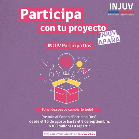 INJUV lanza fondo concursable por 300 millones de pesos para financiar proyectos juveniles