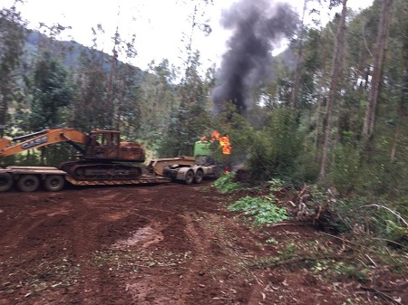 Nuevo atentado incendiario afecta a contratista forestal