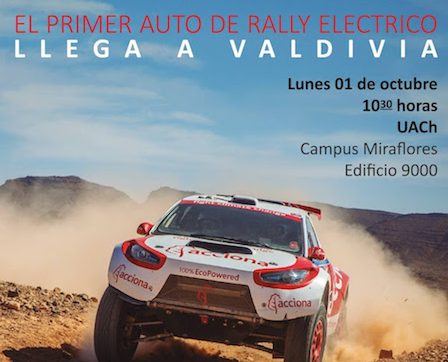 El primer auto de rally eléctrico llega a Valdivia