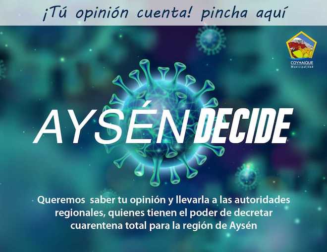 Municipalidad de Coyhaique lanza encuesta para conocer opiniones por cuarentena regional