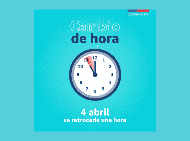 Este sábado 4 de abril comienza a regir horario de invierno