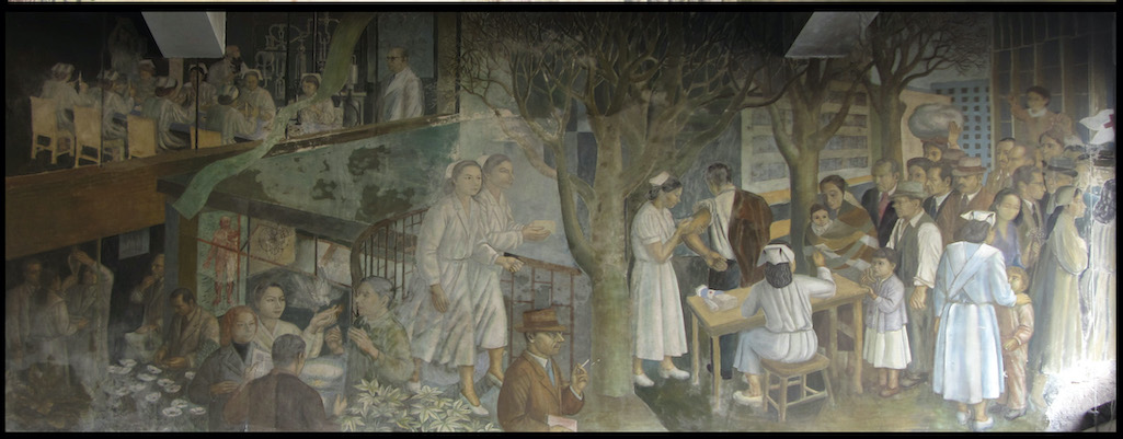 Reúnen firmas para restaurar mural penquista "Historia de la medicina y la farmacología en Chile" 