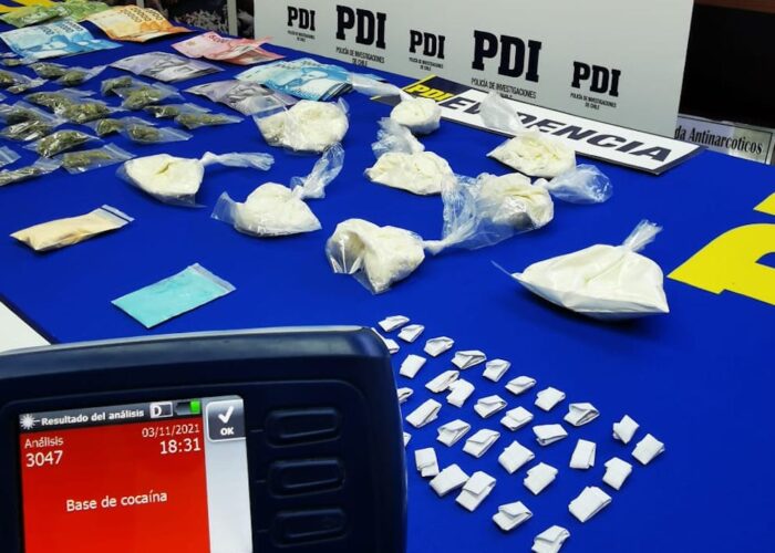 Operación Costanera: PDI Concepción decomisa 3834 dosis de cocaína base en San Pedro de la Paz