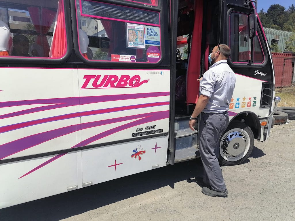 Documentación falsificada de transporte público y conductor detecta fiscalización en ruta Lota - Concepción - Arauco  