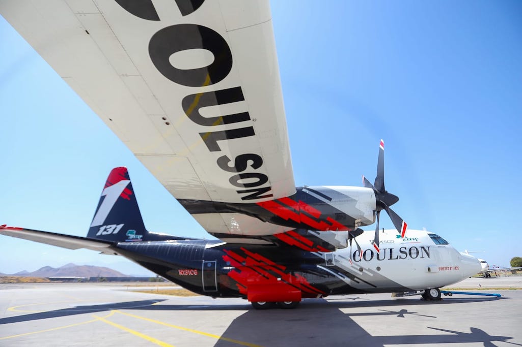 Avión Hércules C-130 se suma al combate de incendios forestales en Biobío 